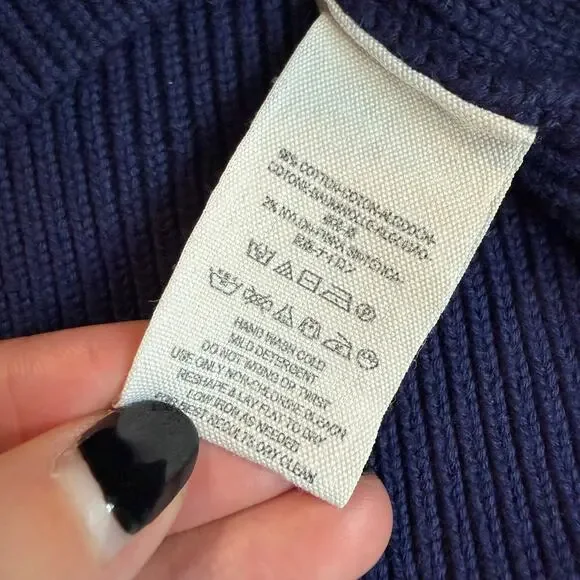 Free People, Dark Blue, V-Neck, Ribbed Sweater- L - Picture 5 of 8